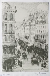 Rue Saint-Lazare, Paris, 1897 (litografi på sink)